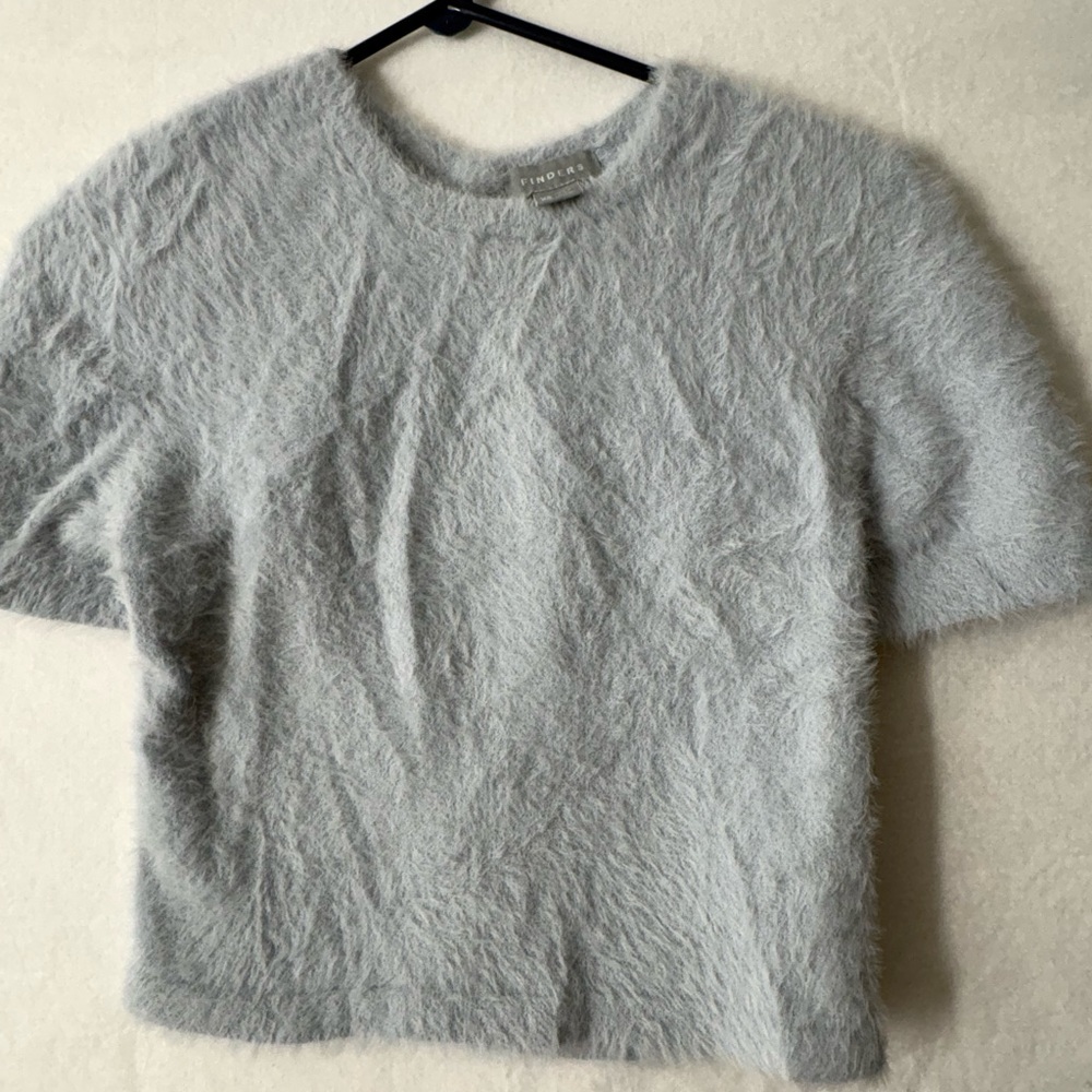 Gray Fuzzy Women's Top